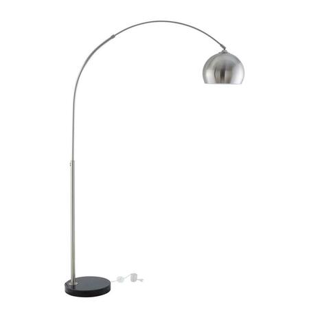 LIGHTING BUSINESS Alfred Arched Marble Stone & Metal Floor Lamp, Stainless Steel LI3652909